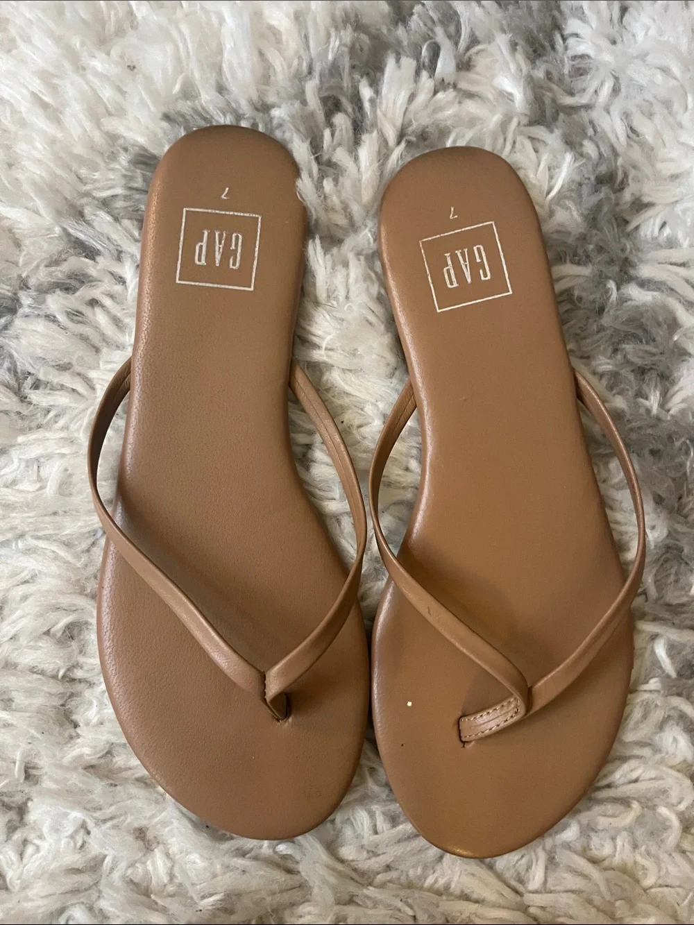 GAP Women’s Brown Tan Slide-Style Flip Flop Sandals